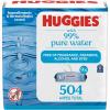 imageHuggies 99 Pure Water Baby Wipes Unscented 9 fliptop packs 3 Packs of 3 504 Wipes Total Packaging May Vary