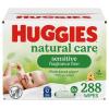 imageHuggies Natural Care Sensitive Baby Wipes Unscented Hypoallergenic 99 Purified Water 24 Soft Packs of 56 1344 Wipes Total48 Count Pack of 6