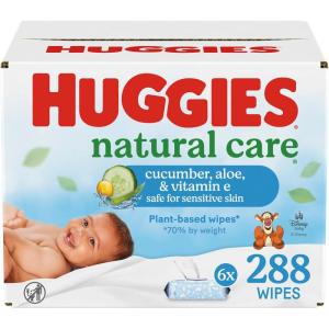 imageHuggies Natural Care Cucumber Aloe and Vitamin E Baby Wipes Hypoallergenic Scented 15 FlipTop Packs 960 Wipes Total Packaging May Vary48 Count Pack of 6