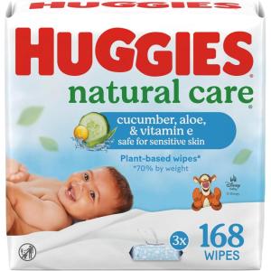 imageHuggies Natural Care Cucumber Aloe and Vitamin E Baby Wipes Hypoallergenic Scented 15 FlipTop Packs 960 Wipes Total Packaging May Vary56 Count Pack of 3