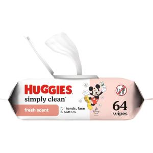 imageHuggies Simply Clean Fresh Scent Baby Wipes 11 FlipTop Packs 704 Wipes Total Packaging May Vary64 Count Pack of 1