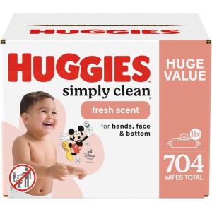 imageHuggies Simply Clean Fresh Scent Baby Wipes 11 FlipTop Packs 704 Wipes Total Packaging May Vary64 Count Pack of 11
