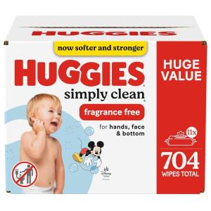 imageHuggies Simply Clean Unscented Baby Diaper Wipes 11 FlipTop Packs 704 Wipes Total Packaging May Vary64 Count Pack of 11