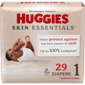 imageHuggies Size 1 Diapers Skin Essentials Baby Diapers Size 1 814 lbs 198 Count 3 Packs of 66Size 1