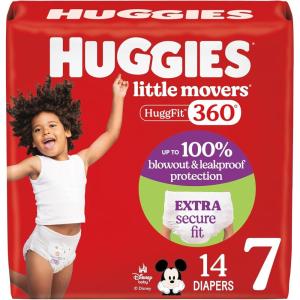 imageHuggies Size 4 Baby Diapers Little Movers HuggFit 360 Baby Diapers with 360 Waistband Size 4 2237 lbs 144 Count 4 Packs of 36 Packaging May VarySize 7
