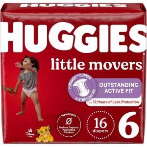 imageHuggies Size 6 Diapers Little Movers Baby Diapers Size 6 35 lbs 108 Count 2 Packs of 54 Packaging May VarySize 6