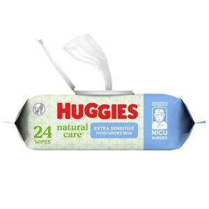 imageHuggies Natural Care Extra Sensitive Baby Wipes Unscented 1 FlipTop Pack 24 Wipes Total24 Count Pack of 1